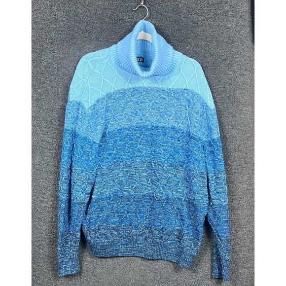 Inserch Knit Turtleneck Sweater Mens Size 2XL Blue Ski Blue Pullover Super Soft - Picture 2 of 8